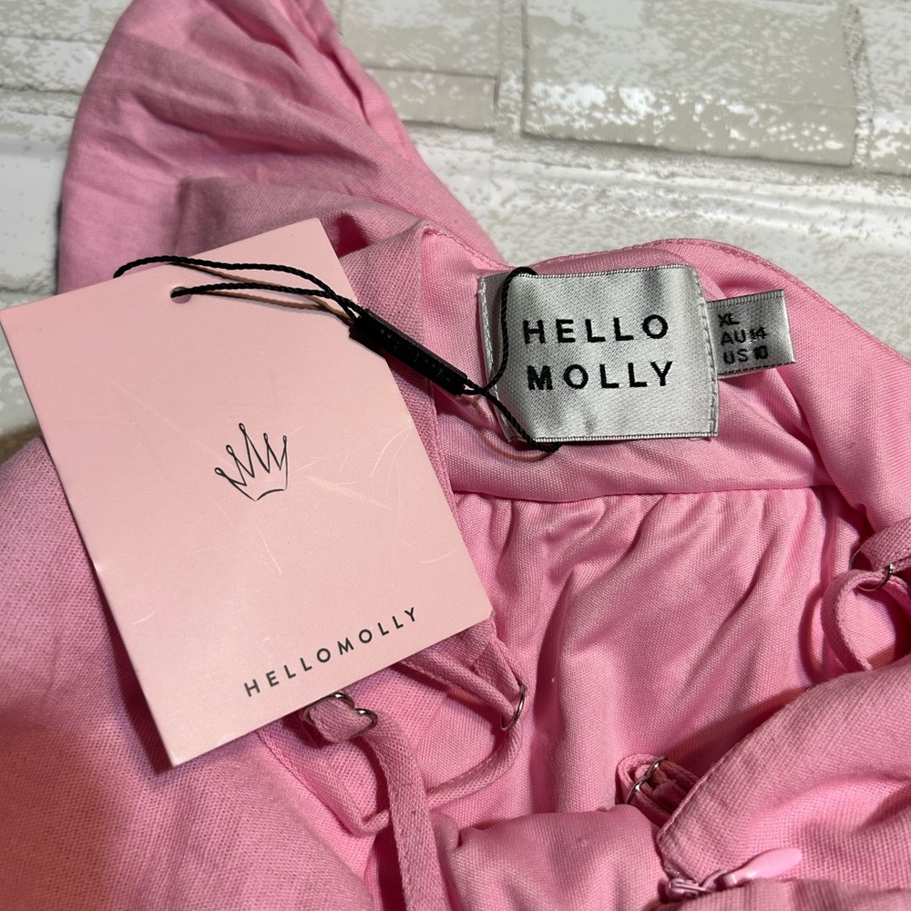 Hello Molly Girly Mood Mini Dress Pink - Picture 7 of 9